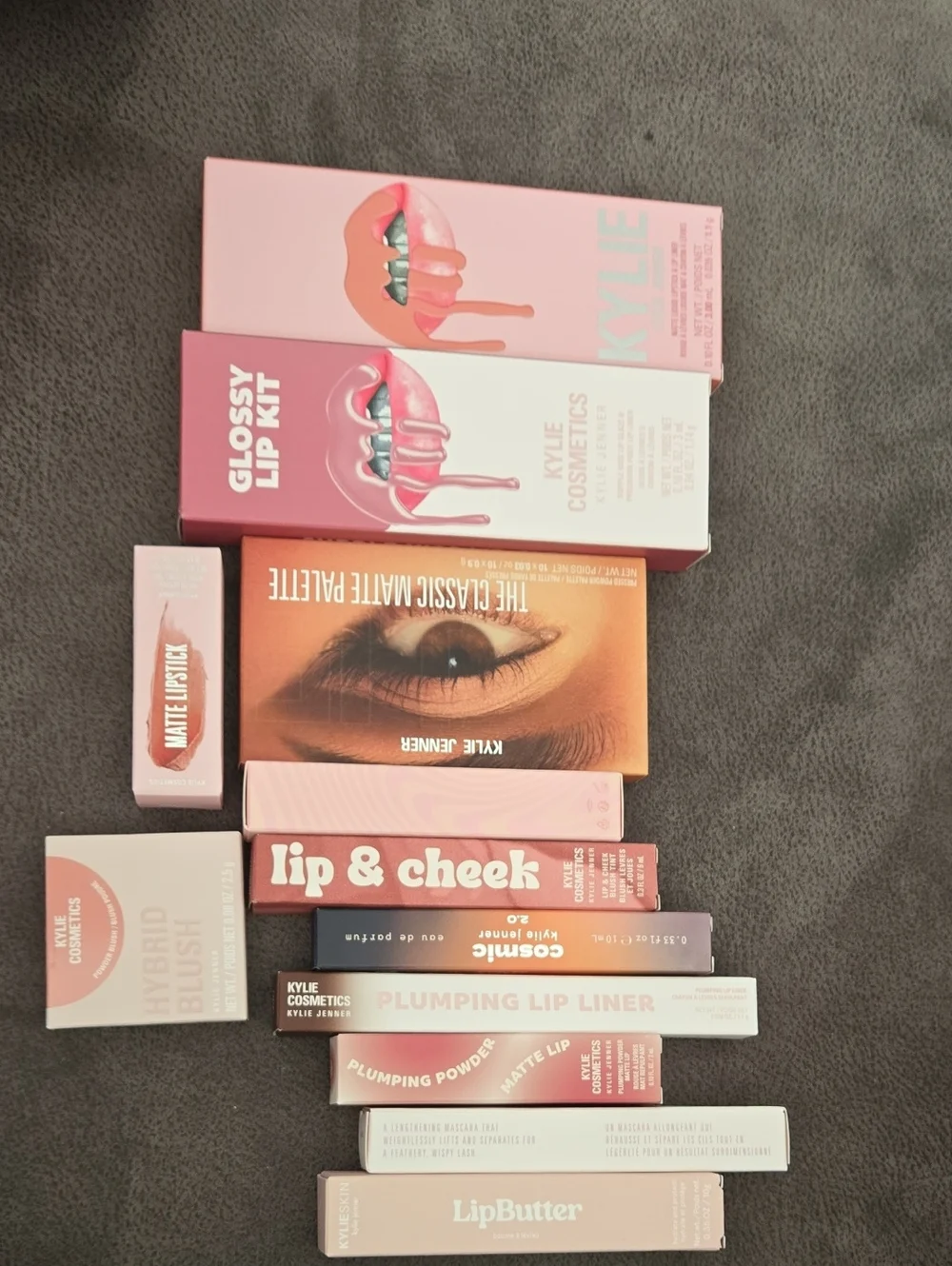 Kylie Cosmetics Lip & Cheek Set in Pink and Peach Packaging